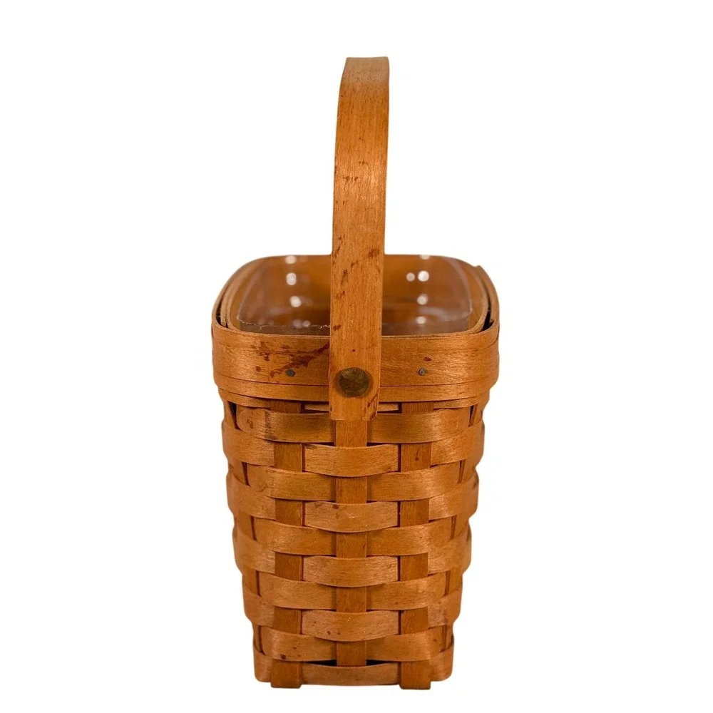 Longaberger 1995 Edition Dresden Basket Handwoven Wood with Liner and Handle